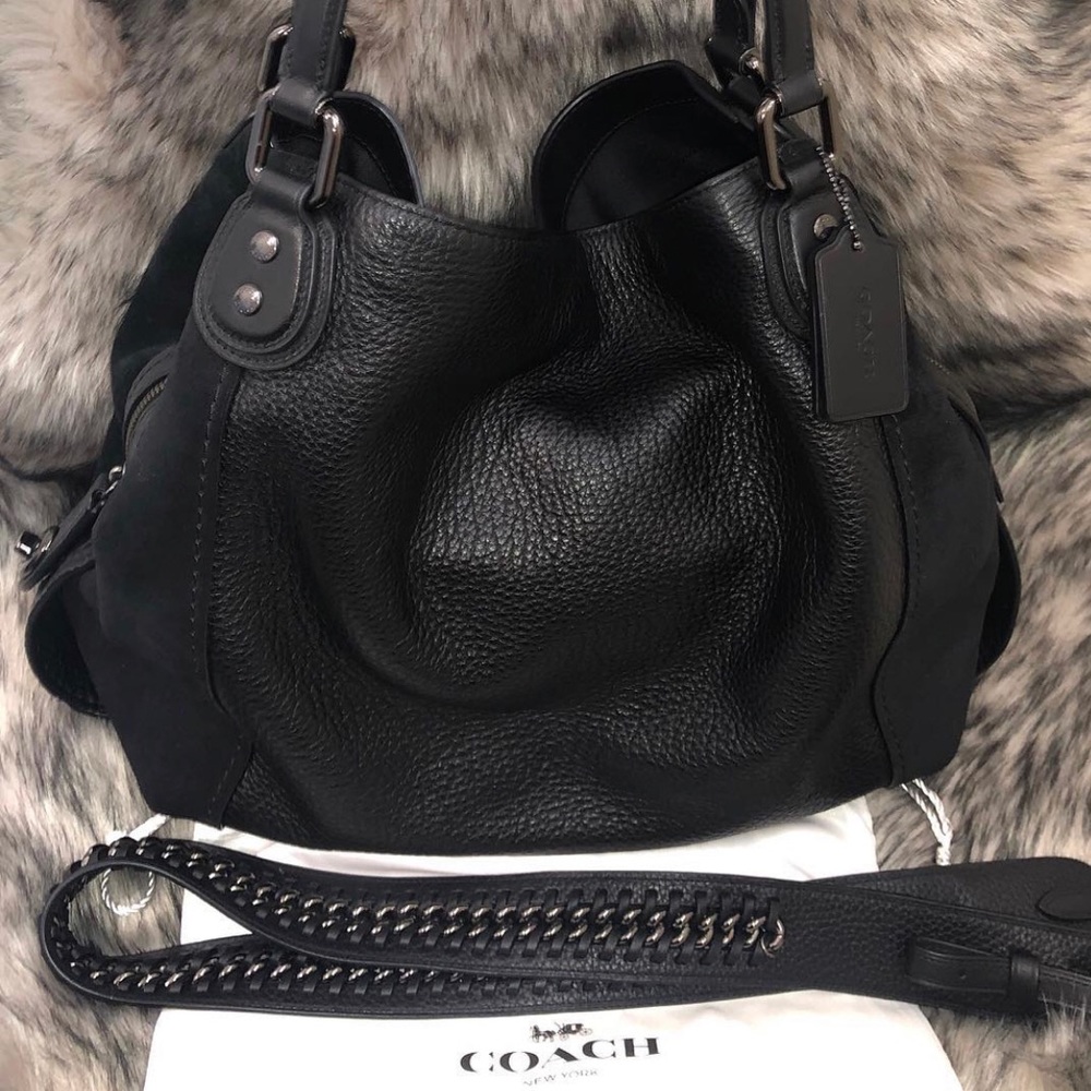 Coach Edie 42 Handbag w/ matching strap attachment